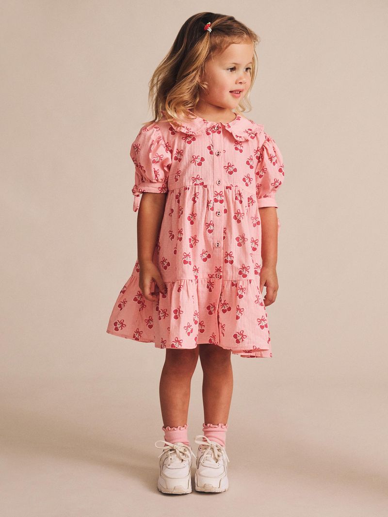 Huxbaby Cherry Pie Tiered Smock Dress - Apricot