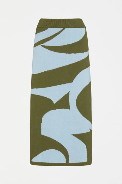 Elk Leben Skirt | Washer Blue Artichoke