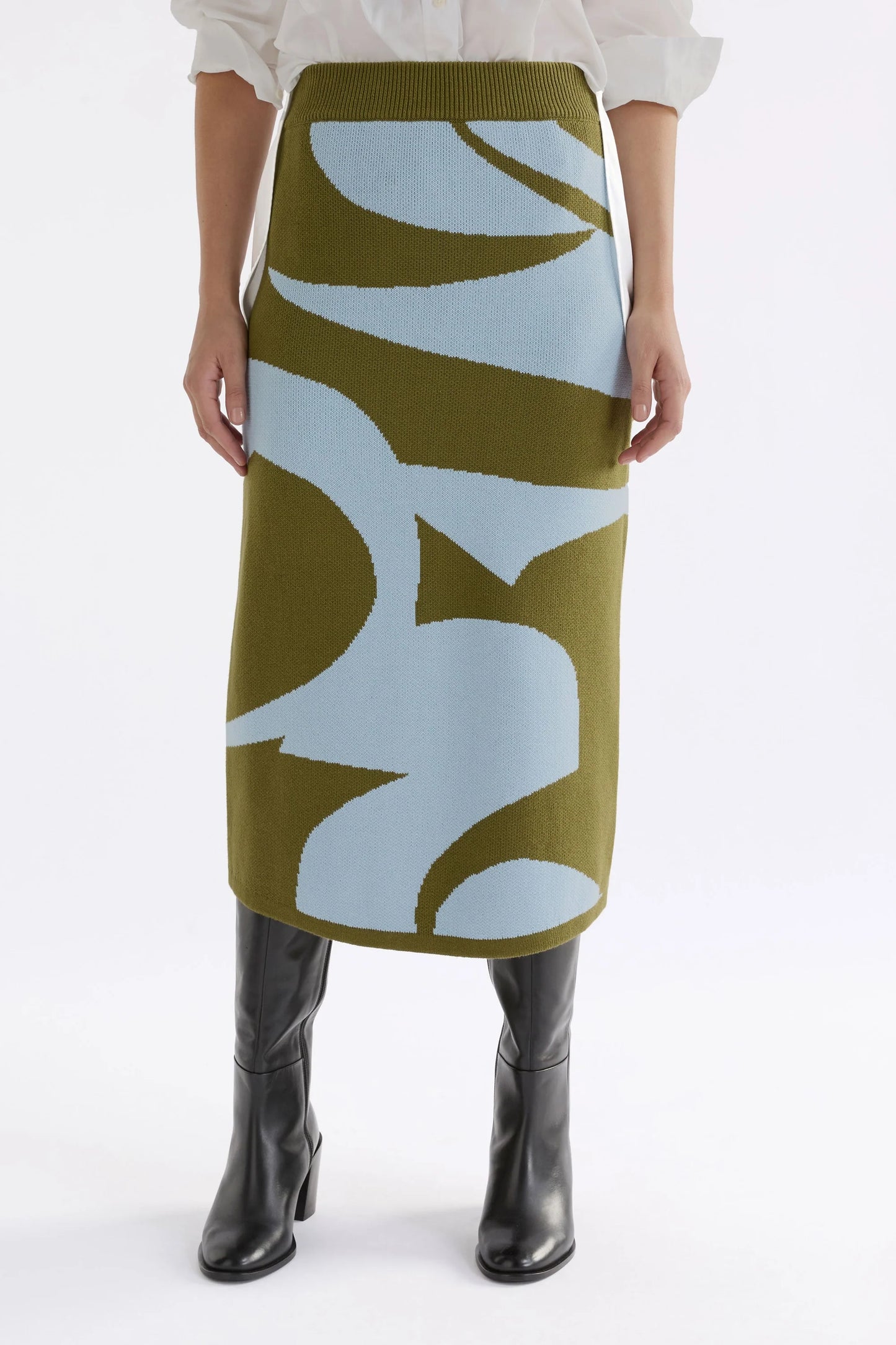 Elk Leben Skirt | Washer Blue Artichoke
