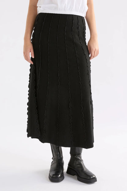 Elk Musse Knit Skirt | Black