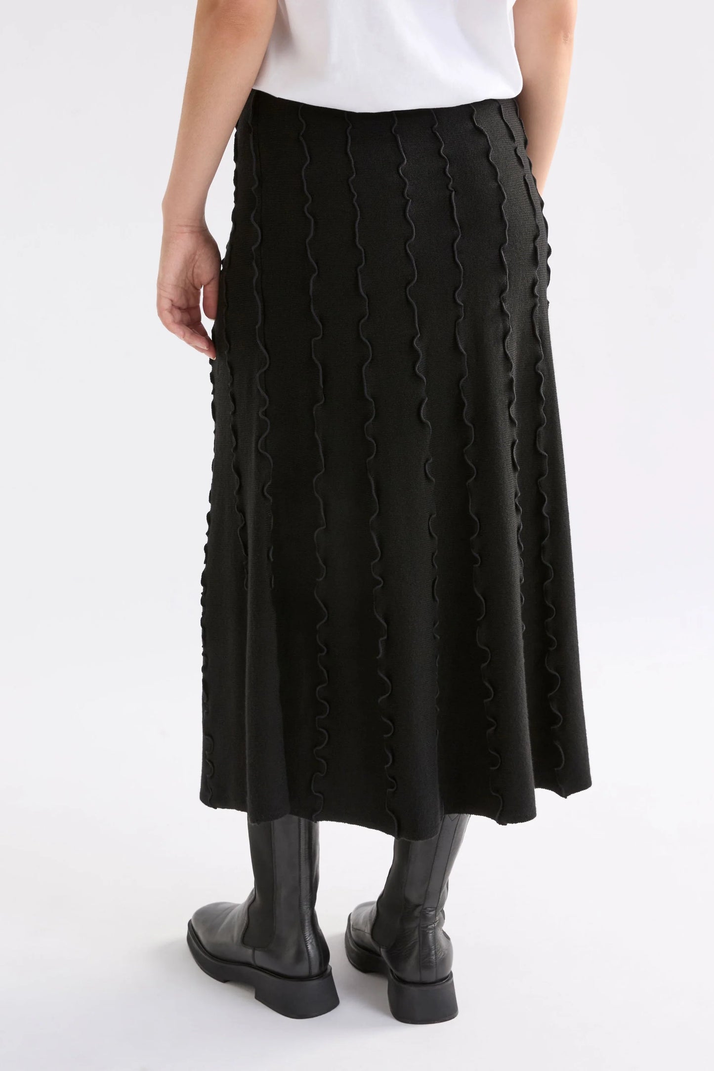 Elk Musse Knit Skirt | Black