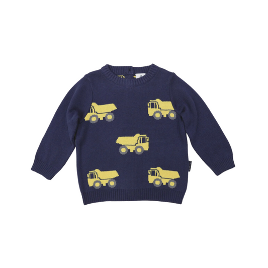 Korango Trucks Cotton Knit Sweater | Navy