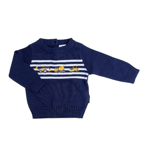 Korango Trucks & Diggers Sweater | Navy