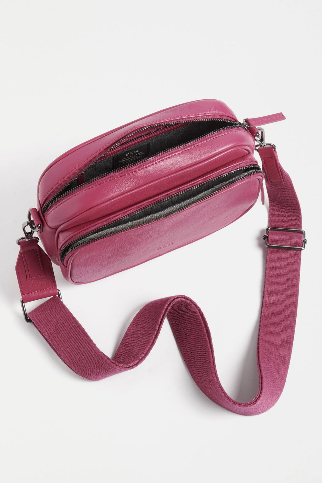 Elk Kassel Leather Crossbody Bag | Fuschia
