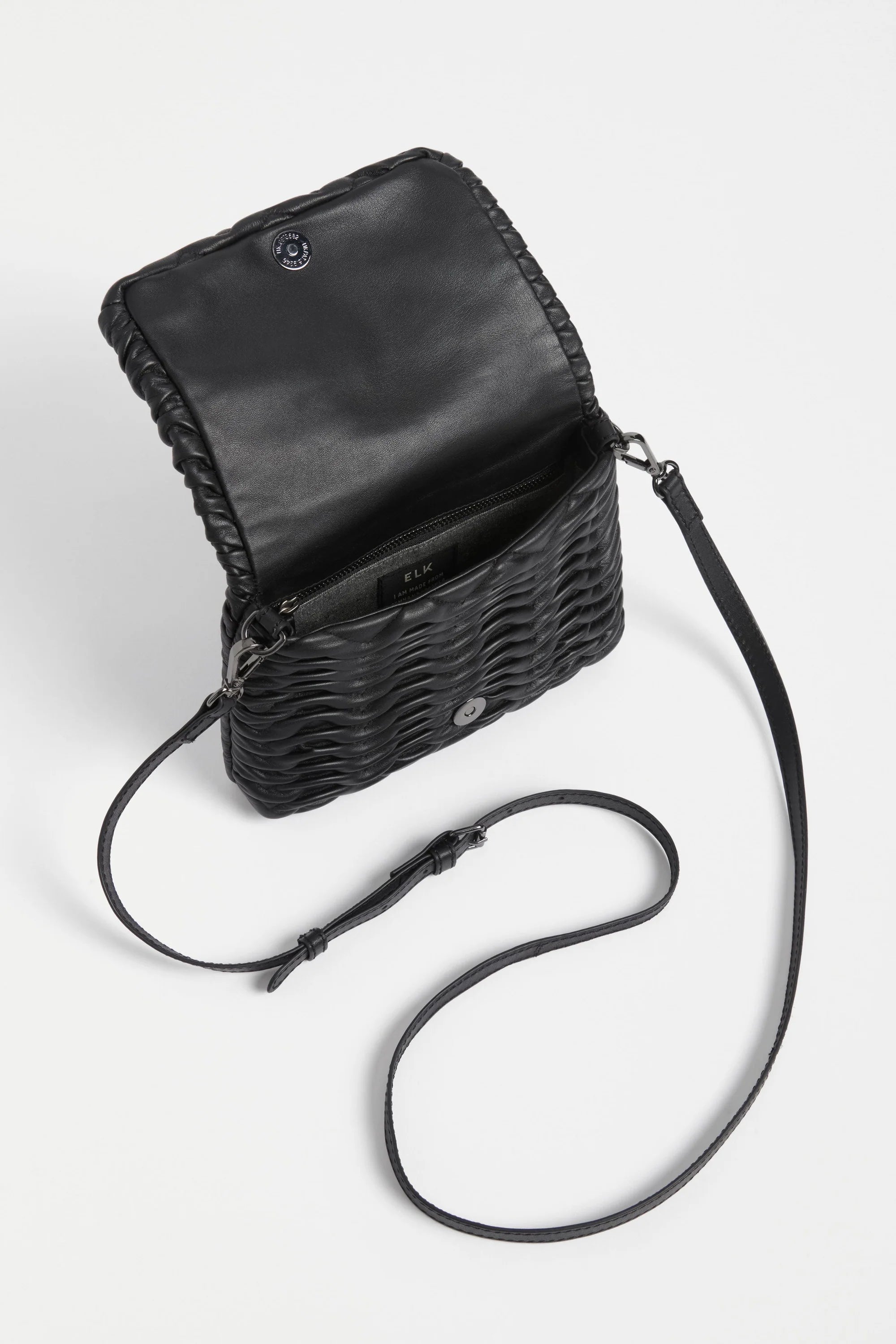 Elk Plissi Crossbody Bag | Black