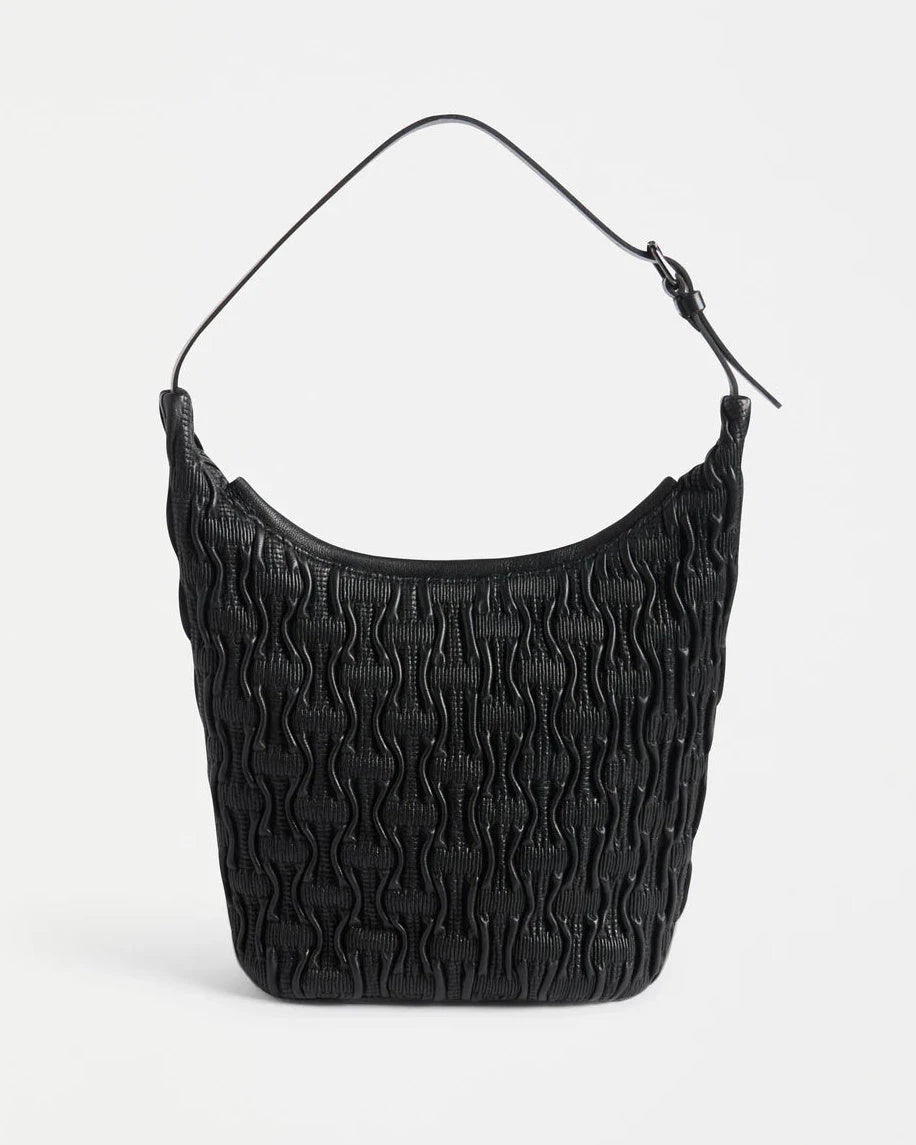 Elk Lumme Smocked Shoulder Bag | Black
