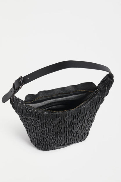 Elk Lumme Smocked Shoulder Bag | Black