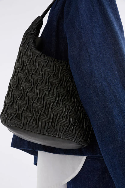 Elk Lumme Smocked Shoulder Bag | Black