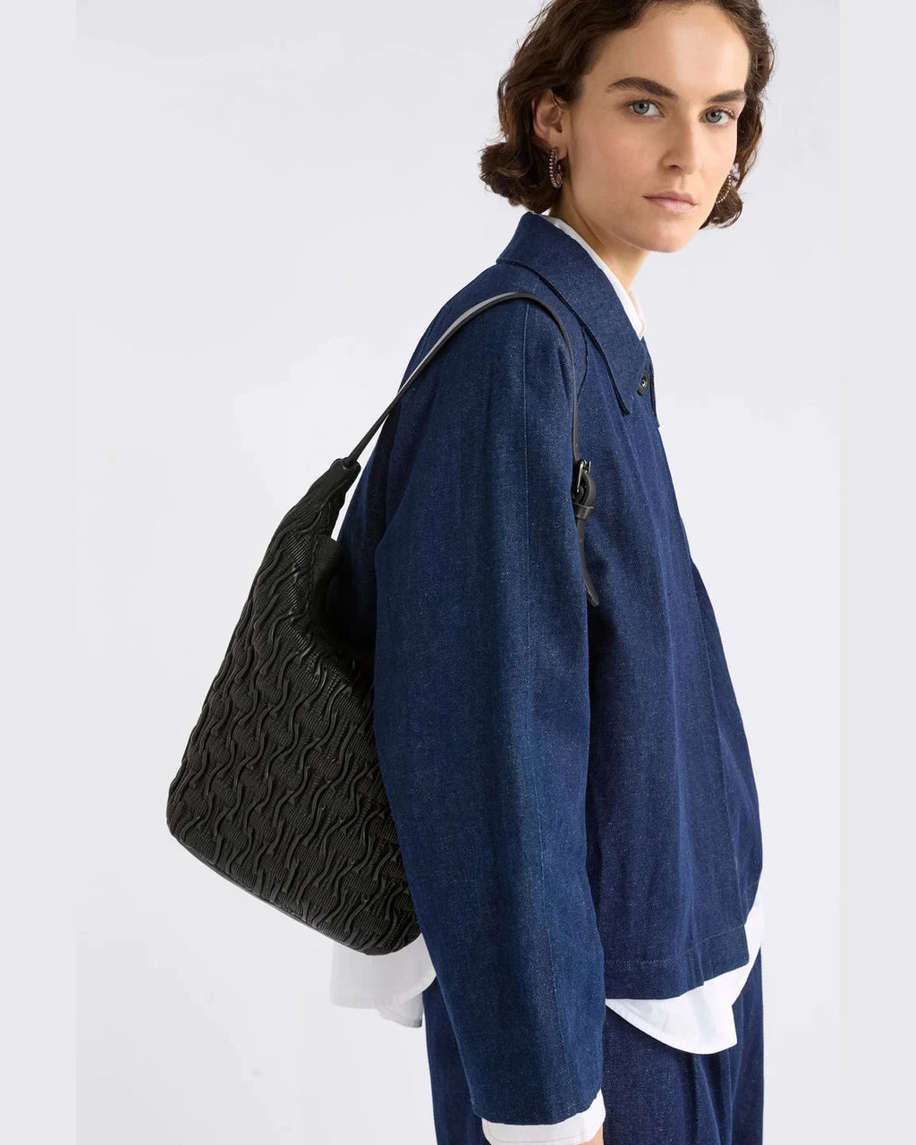 Elk Lumme Smocked Shoulder Bag | Black