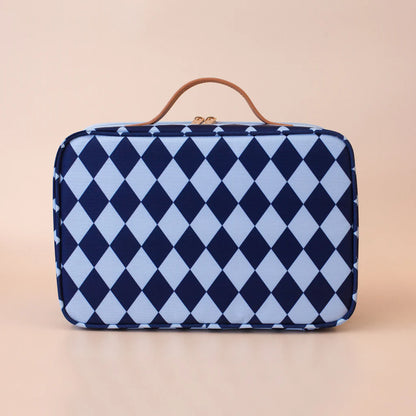 Fox & Fallow Navy Diamonds Lunchbag - Large