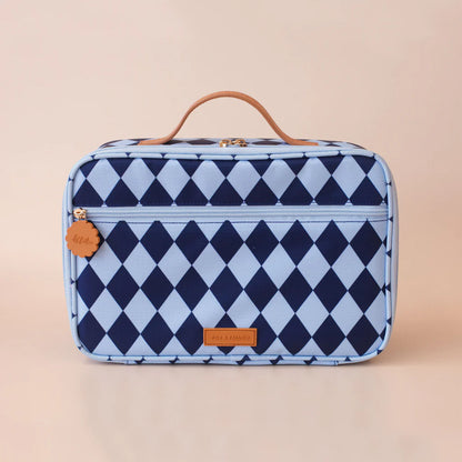 Fox & Fallow Navy Diamonds Lunchbag - Large