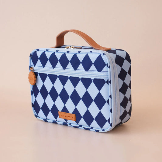 Fox & Fallow Navy Diamonds Lunch Bag- Mini