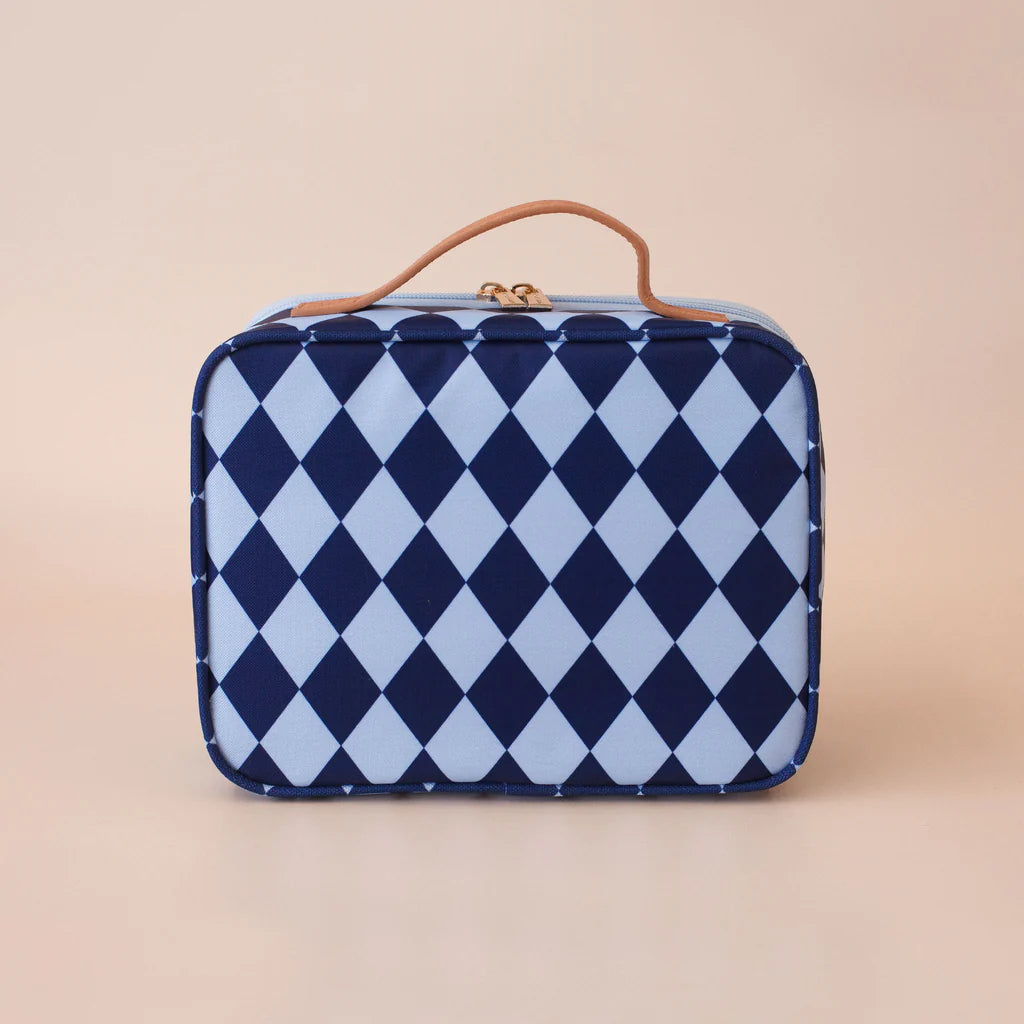 Fox & Fallow Navy Diamonds Lunch Bag- Mini