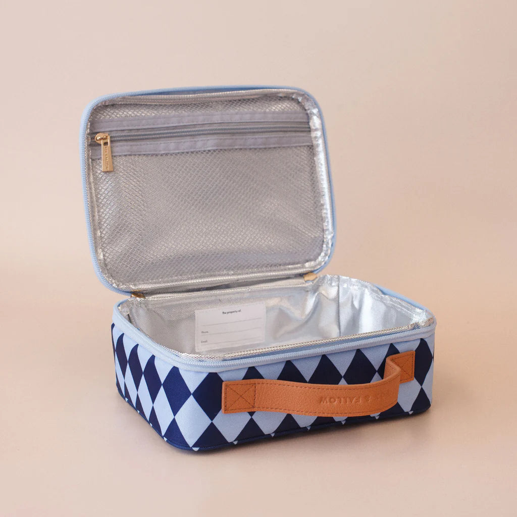 Fox & Fallow Navy Diamonds Lunch Bag- Mini