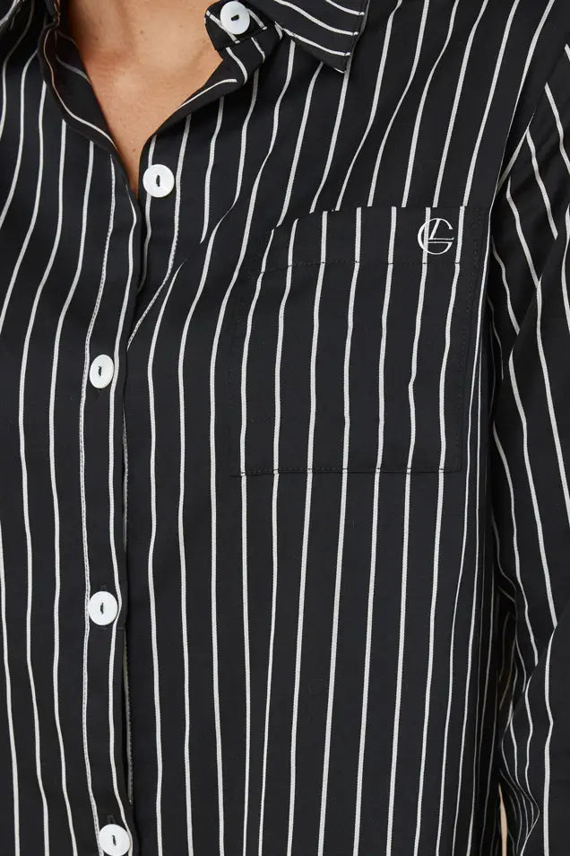 Gingerlilly Lolita Stripe Night Shirt - Black