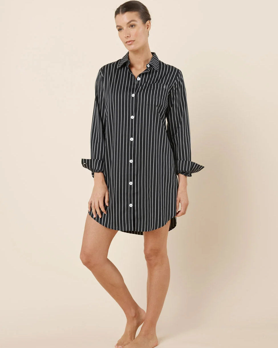 Gingerlilly Lolita Stripe Night Shirt - Black