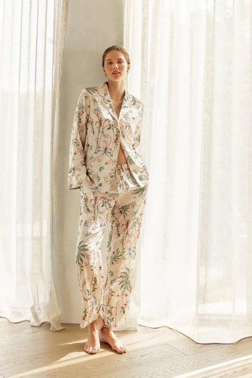Maeve Botanical Print Satin PJ Set
