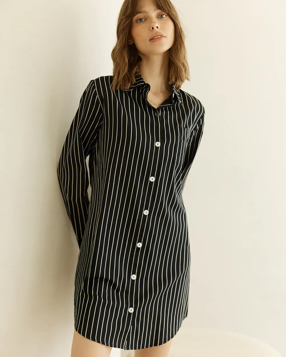 Gingerlilly Lolita Stripe Night Shirt - Black