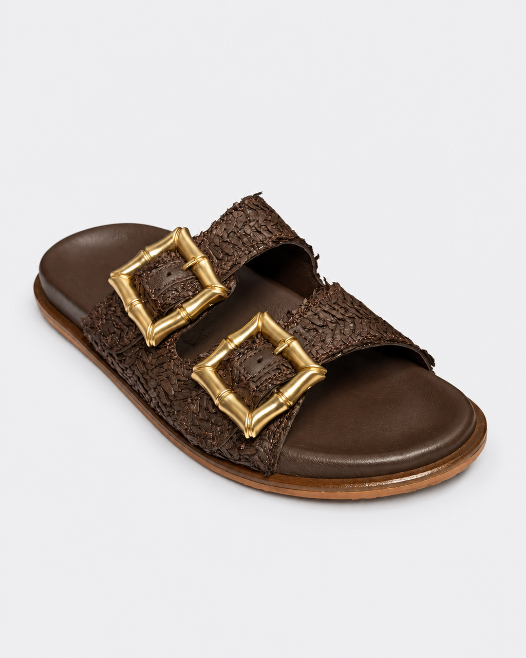Luna Sole Ease Slide – Chocolate Raffia