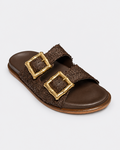 Luna Sole Ease Slide – Chocolate Raffia