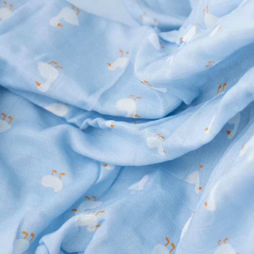 Blue Ducks Muslin Wrap Swaddle