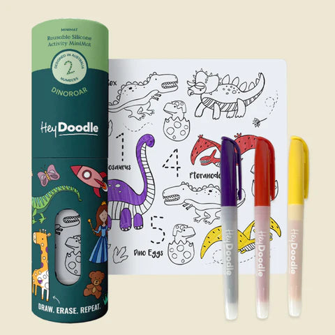 HeyDoodle Dino Roar Mini Colouring & Doodle Mat