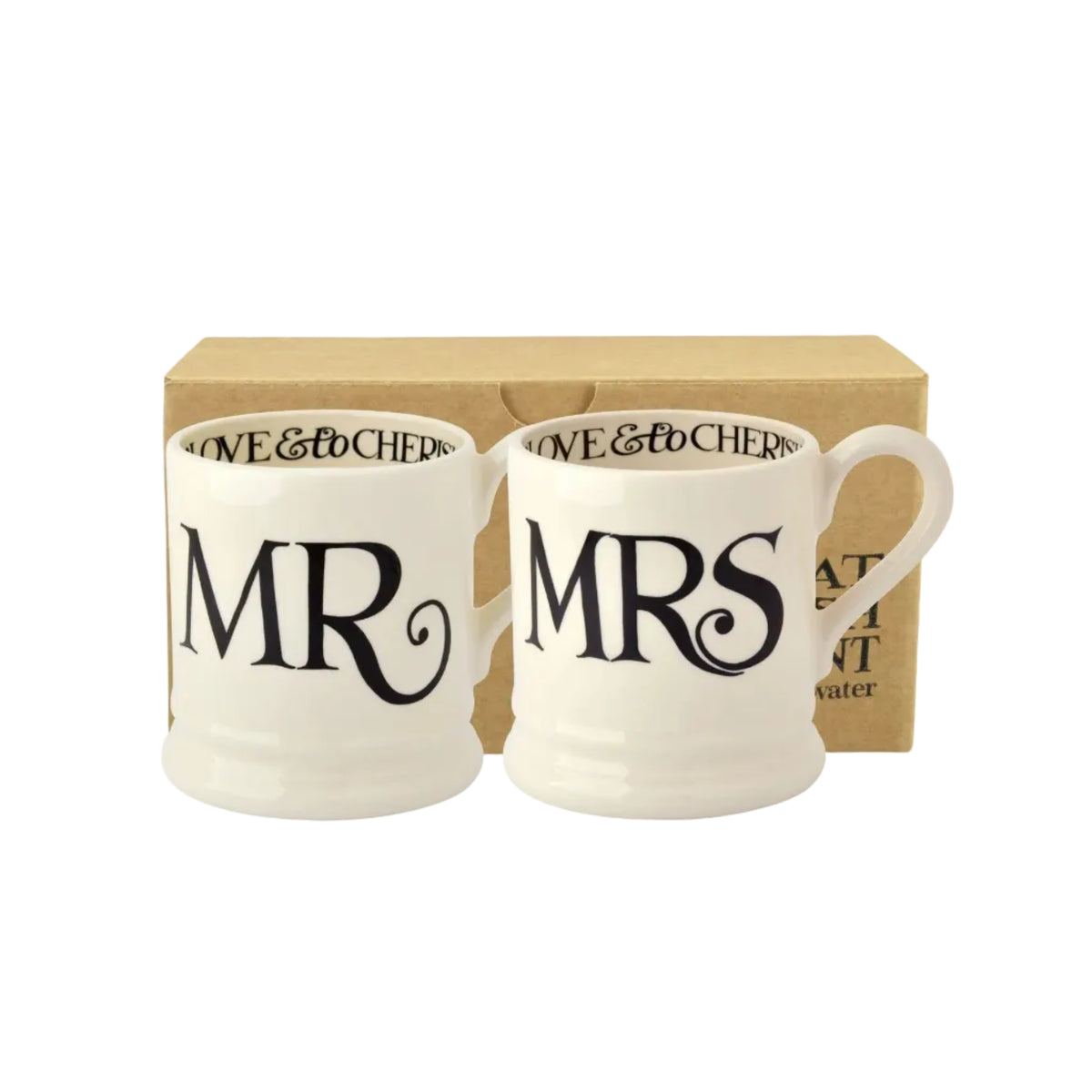 Mr & Mrs Black Toast Mug Set