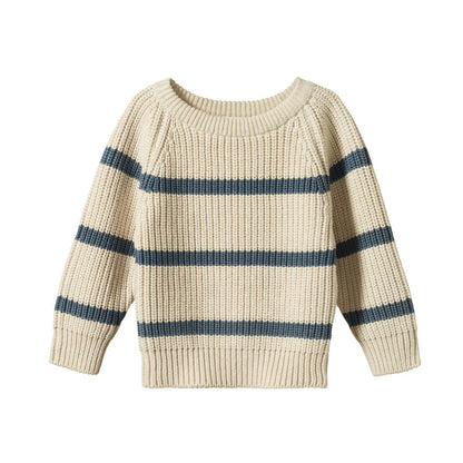 Nature Baby Billy Jumper | Oatmeal Marl/Blue