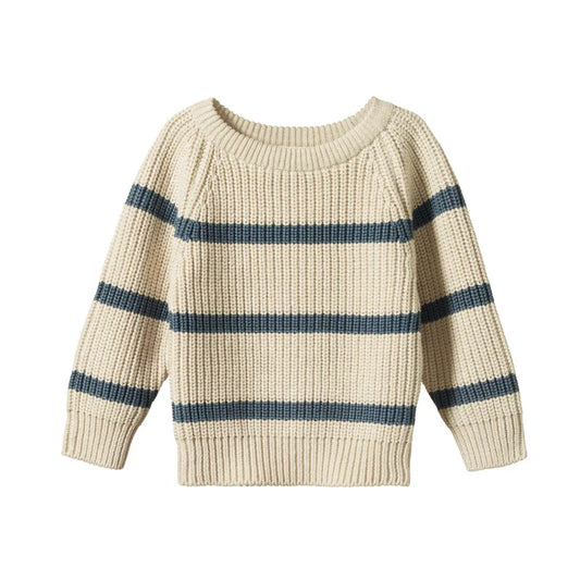 Nature Baby Billy Jumper | Oatmeal Marl/Blue