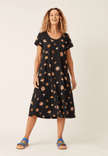 Load image into Gallery viewer, Blossom Swing Dress- Paper Daisy Black
