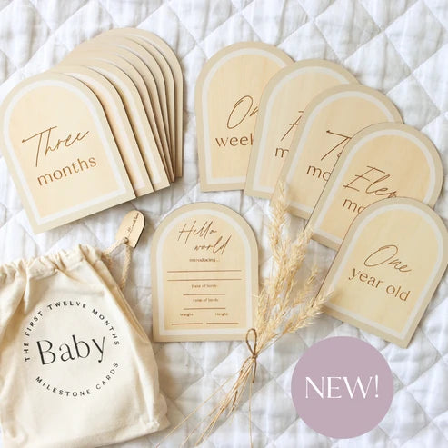 Wooden Milestone Cards & Birth Plaque