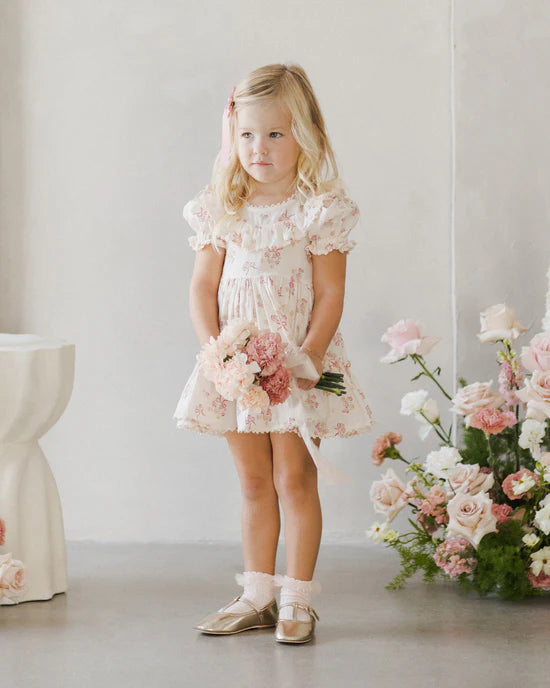 Noralee Ruffle Socks - Ivory, Blush