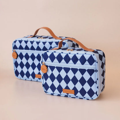 Fox & Fallow Navy Diamonds Lunch Bag- Mini