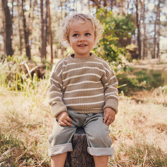 Kyndbaby Chunky Rib Knit Jumper - Caramel Marle