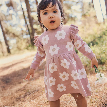 Kyndbaby Jacquard Knit Dress - Wood Rose