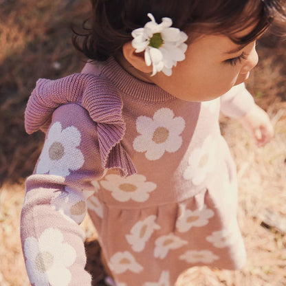 Kyndbaby Jacquard Knit Dress - Wood Rose