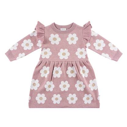 Kyndbaby Jacquard Knit Dress - Wood Rose
