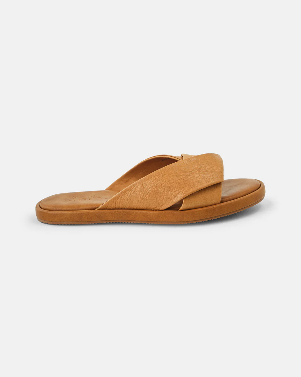 Walnut Lauren Leather Slide - Coconut Tan