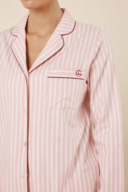 Gingerlilly Octavia Cotton Stripe PJ set - Pink