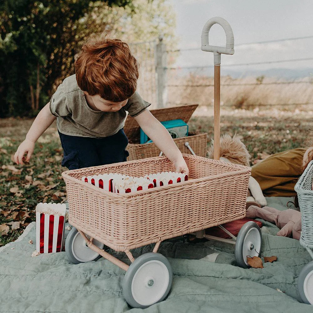 Dinkum Dolls Rattan Wonder Wagon - Rose