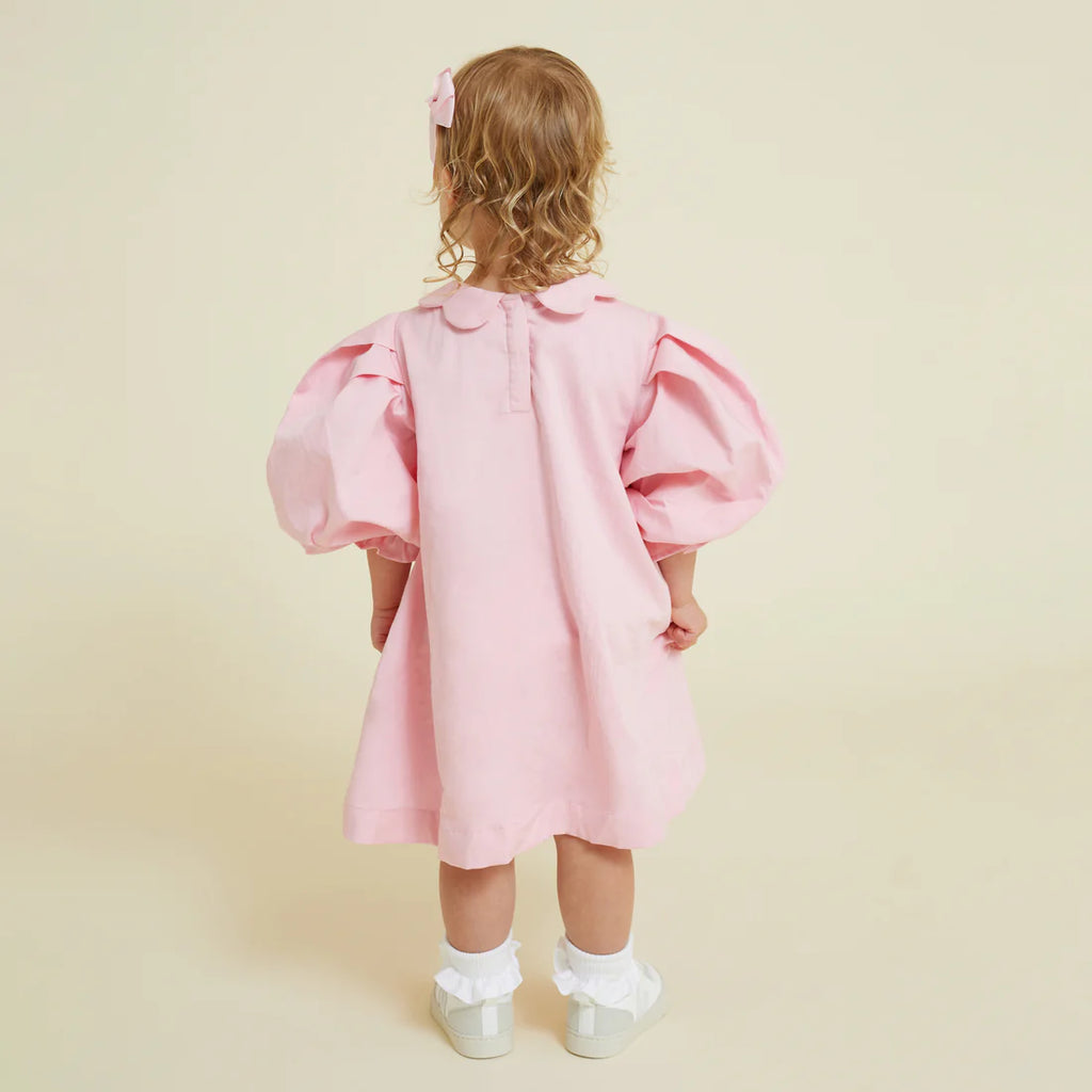 Prudie & Primmie Scallop Collar Smock Dress - Almond Blossom