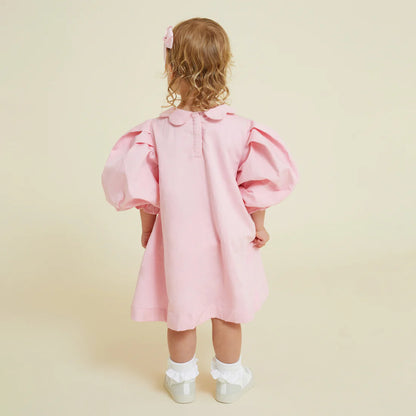 Scallop Collar Smock Dress - Almond Blossom