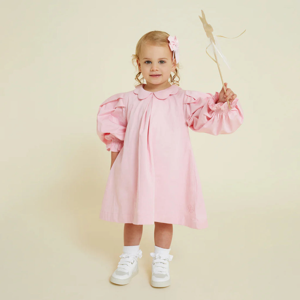 Prudie & Primmie Scallop Collar Smock Dress - Almond Blossom