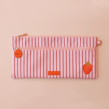 Fox & Fallow Strawberry Stripe Pencil Case