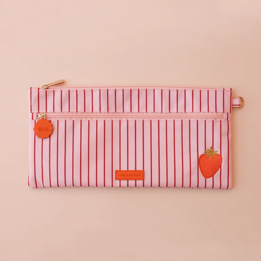 Fox & Fallow Strawberry Stripe Pencil Case