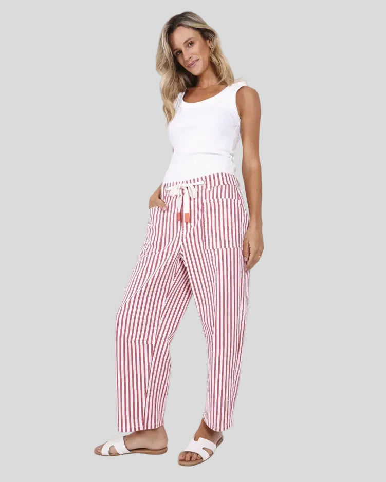 Carter Barrel Jean - Rusty Stripe