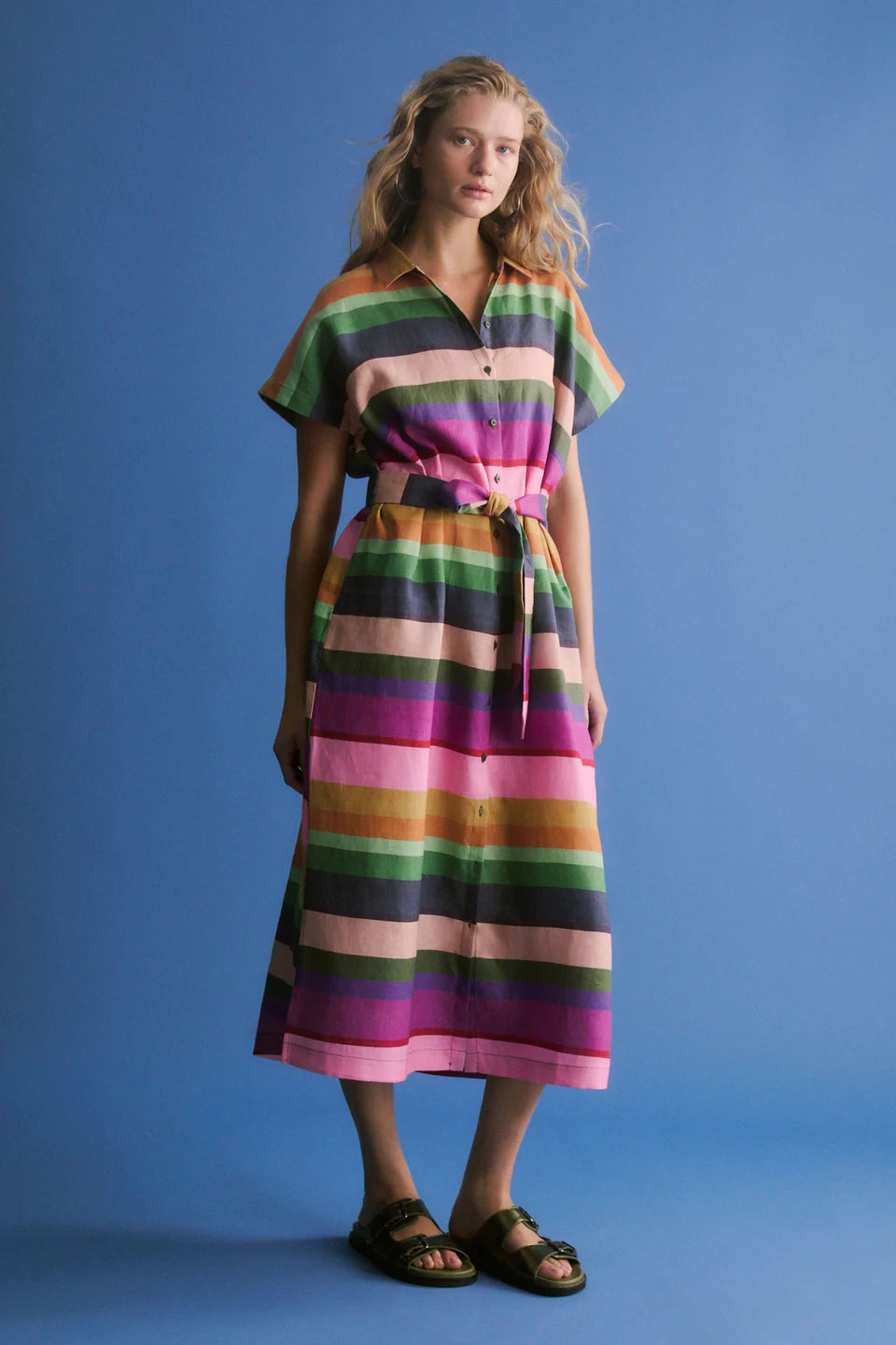 ELK Tilko Linen Shirt Dress - Lysbro Print