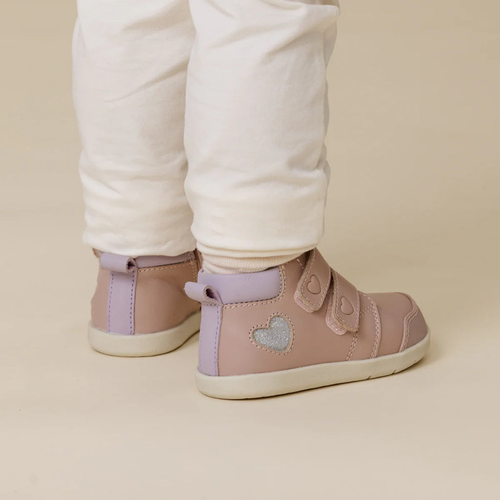 Pretty Brave Heart Boot 1st Walker - Blush