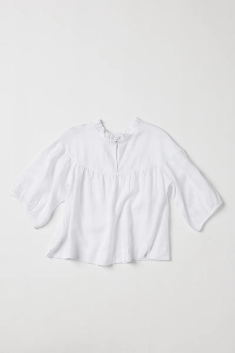 Eva's Sunday Peggie Puff Sleeve Blouse - White