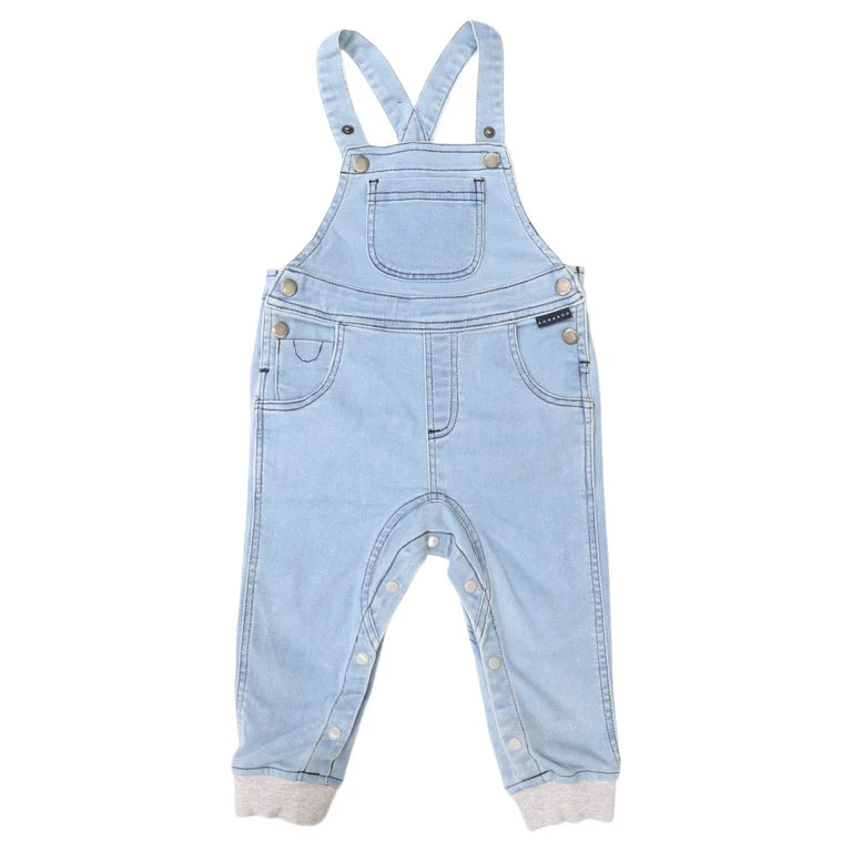 Korango Denim Knit Overalls - Light Denim